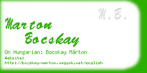 marton bocskay business card